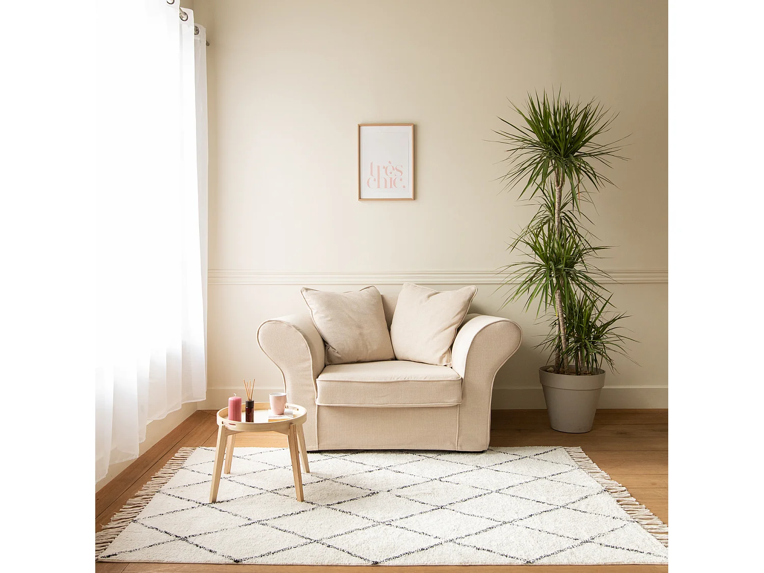 Fauteuil love seat beige OSCAR - HAPPY GARDEN