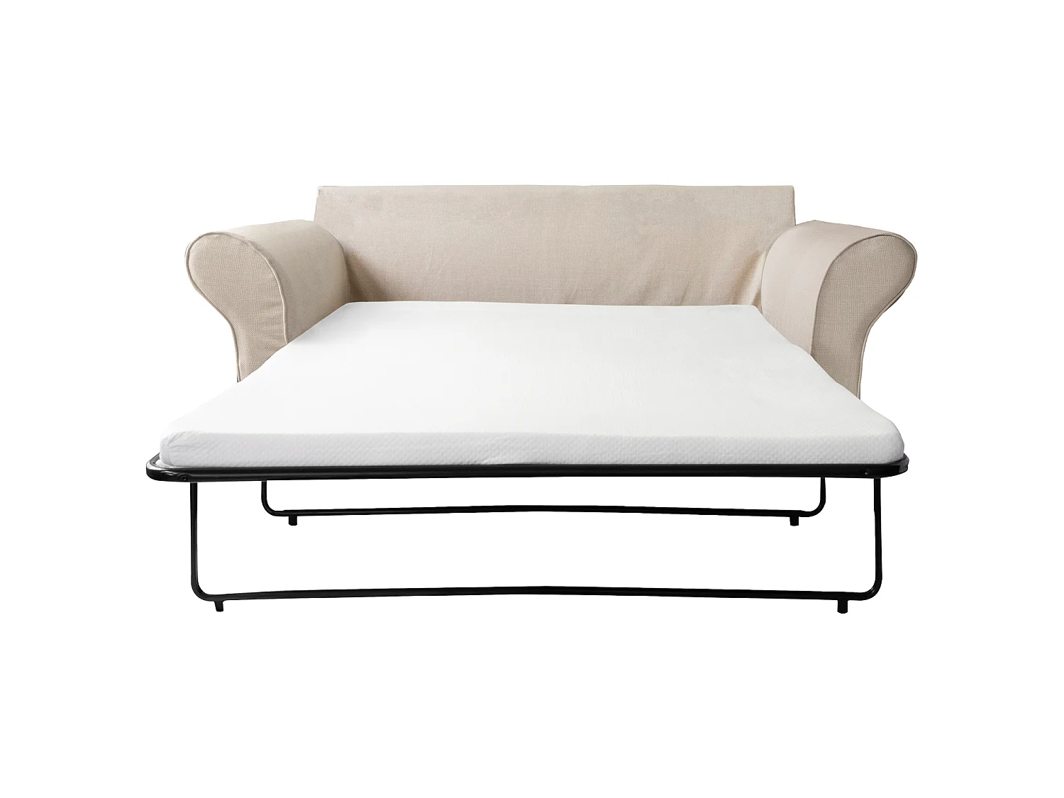 Canapé convertible 3 places en tissu beige OSCAR