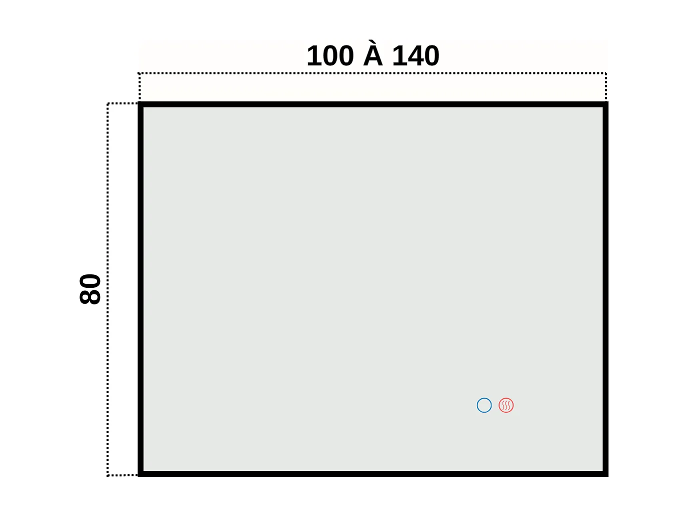 Miroir de Salle de Bain Lumineux LED Réglables 140x80 Noir Mat - Tactile & Anti-Buée - CALIFORNIA LEDIMEX