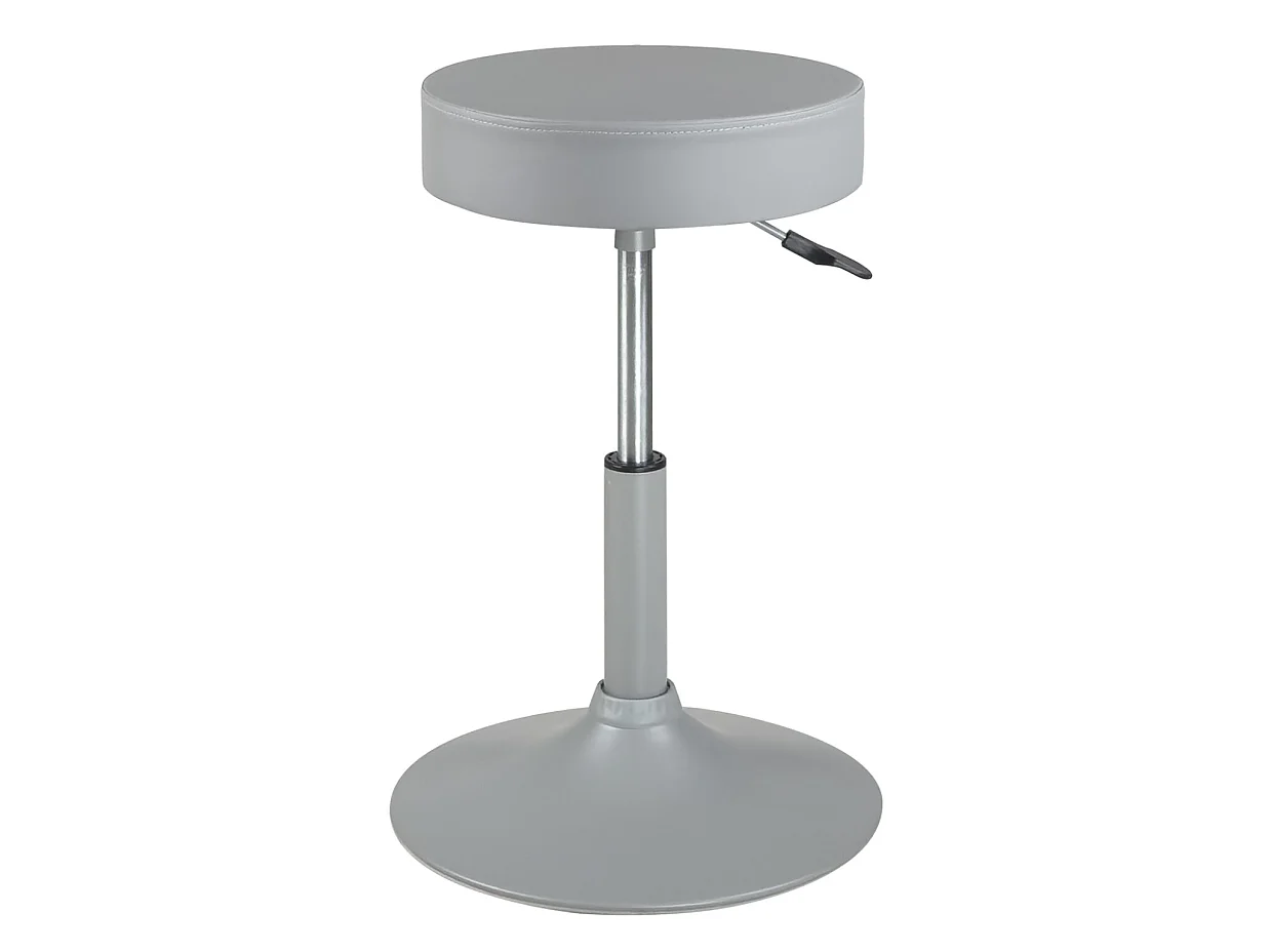 Tabouret de travail simili cuir rembourré moussepivotant hauteur réglable 43 à 57 cm YU (gris)