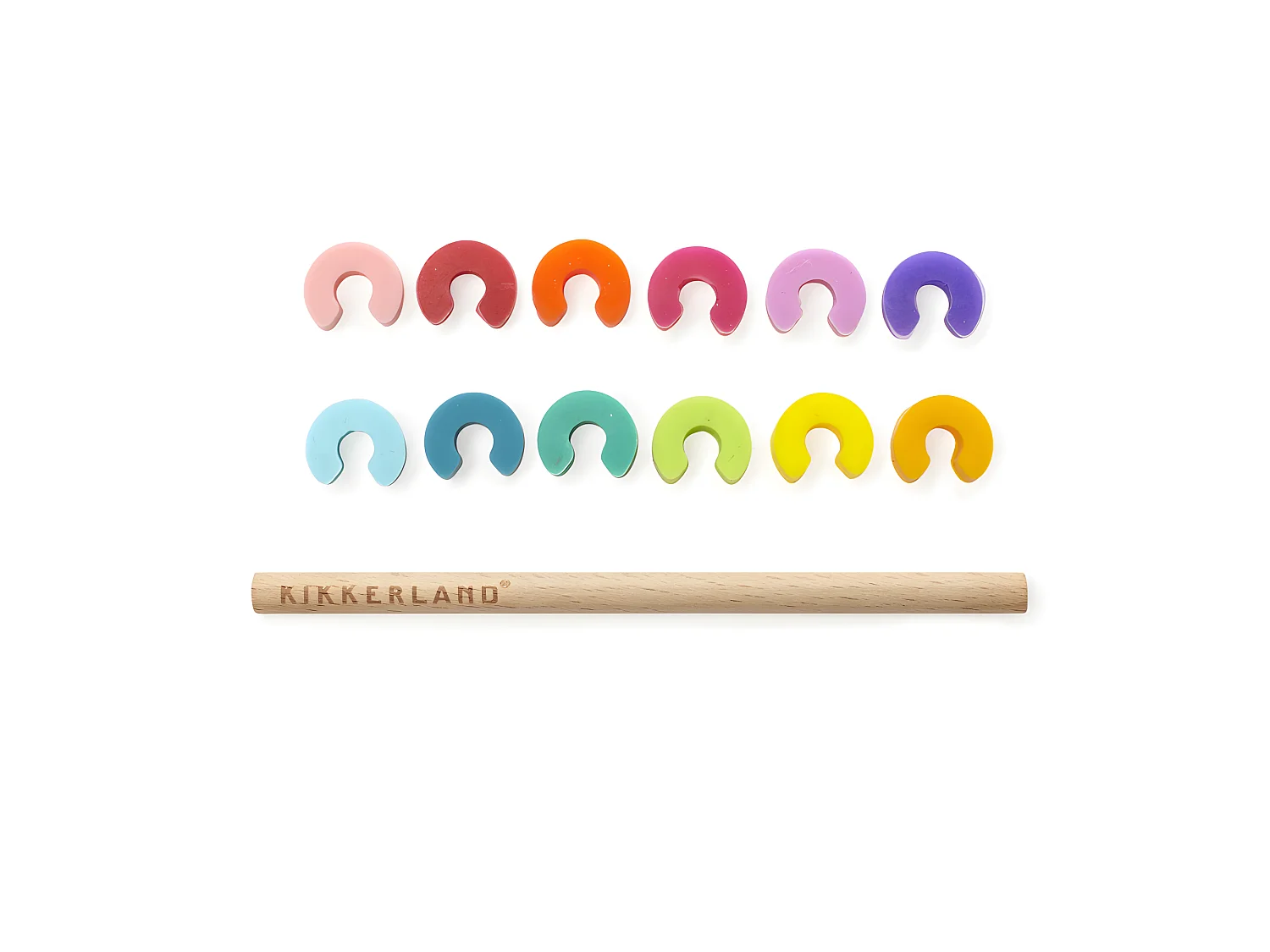 Lot de 12 marqueurs de verres Arc en ciel Multicolore  Kikkerland