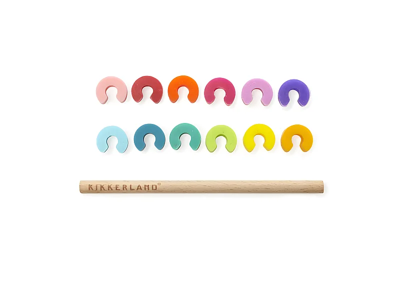 Lot de 12 marqueurs de verres Arc en ciel Multicolore  Kikkerland