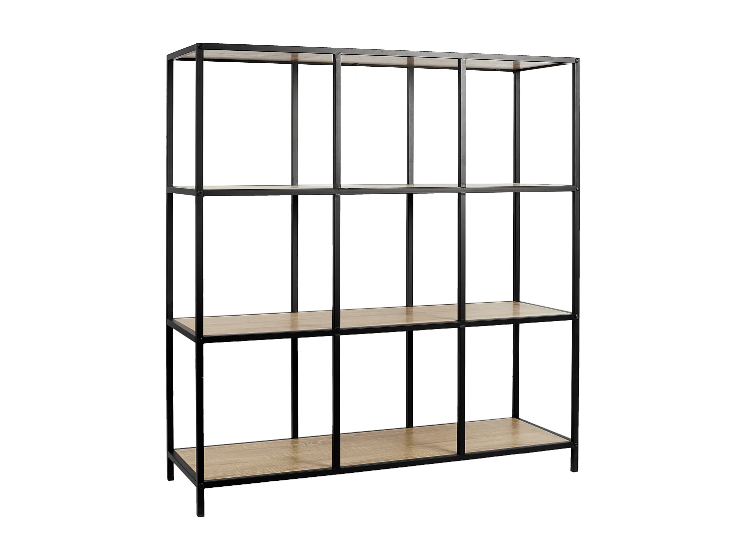 Rangement Modulable 9 Cases Loka Marron, Noir