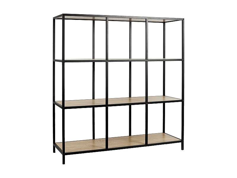 Rangement Modulable 9 Cases Loka Marron, Noir