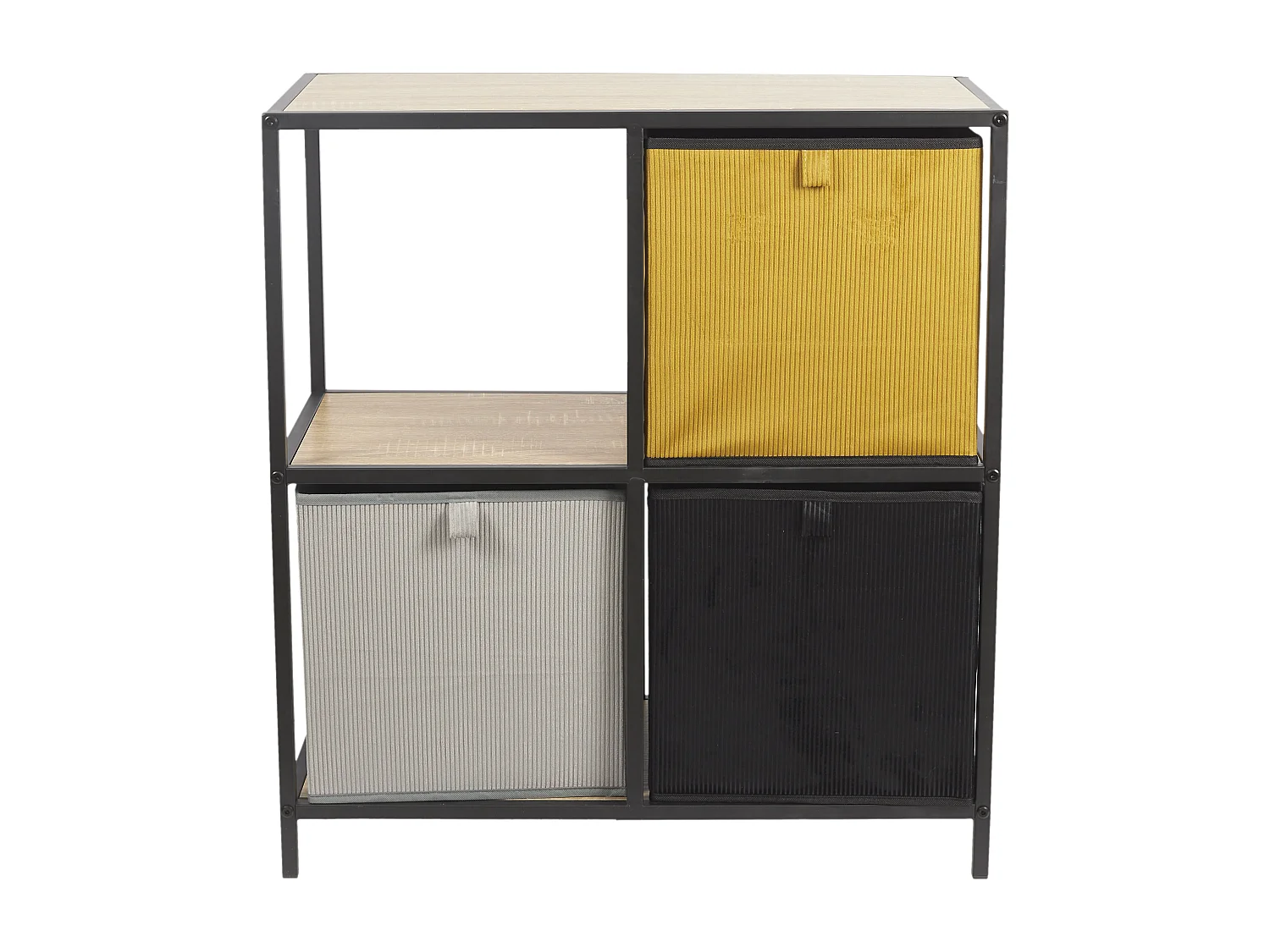 Rangement Modulable 4 Cases Loka Marron, Noir