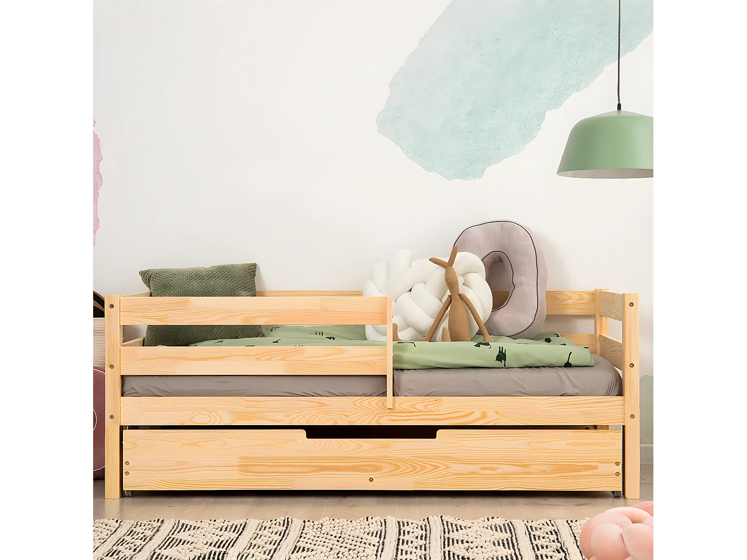 90x190 bed inclusief boxspring en lade Diane Wood