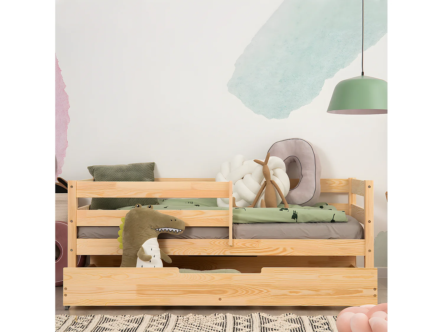 90x190 bed inclusief boxspring en lade Diane Wood