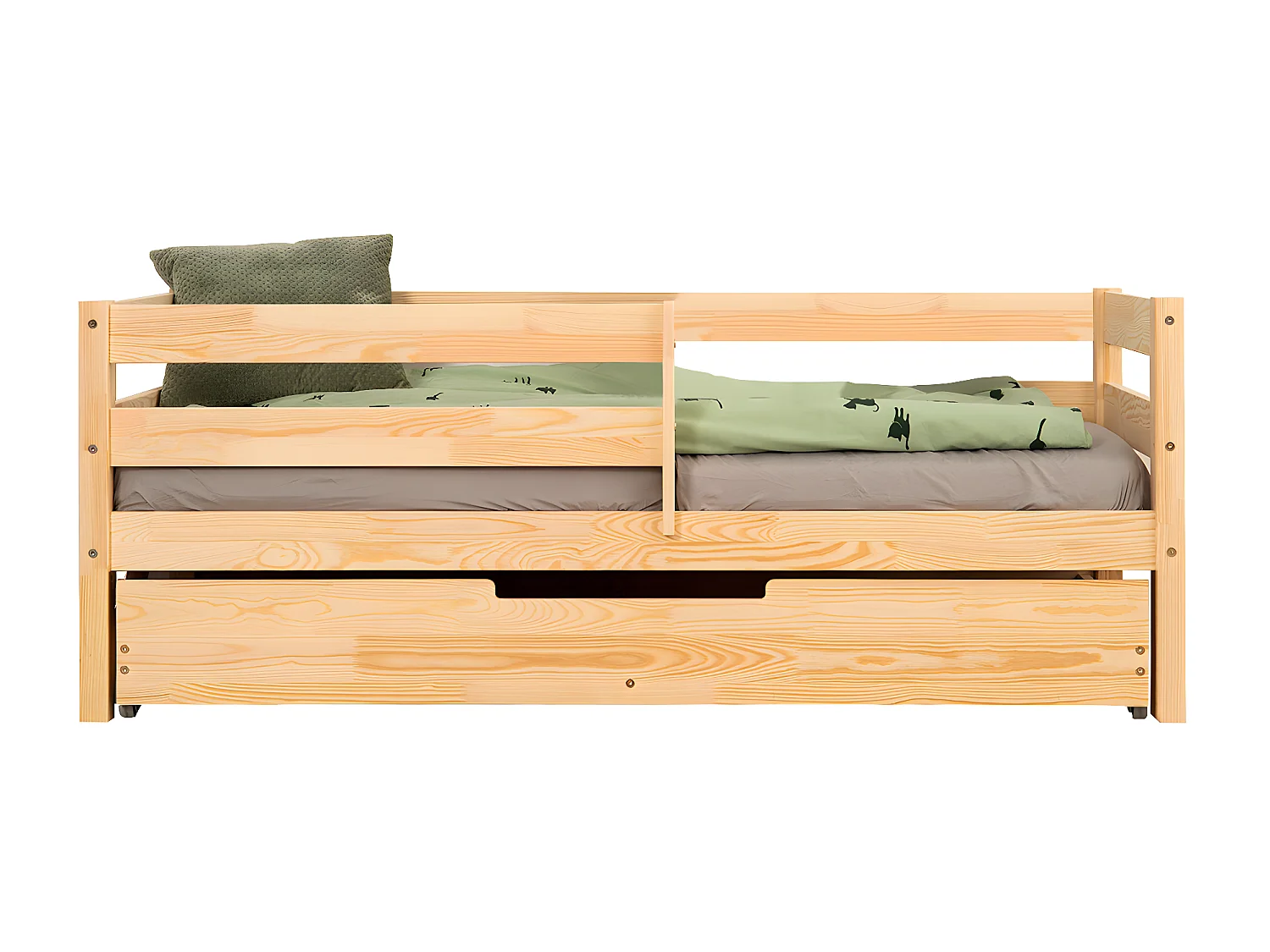 90x200 bed inclusief boxspring en lade Diane Wood