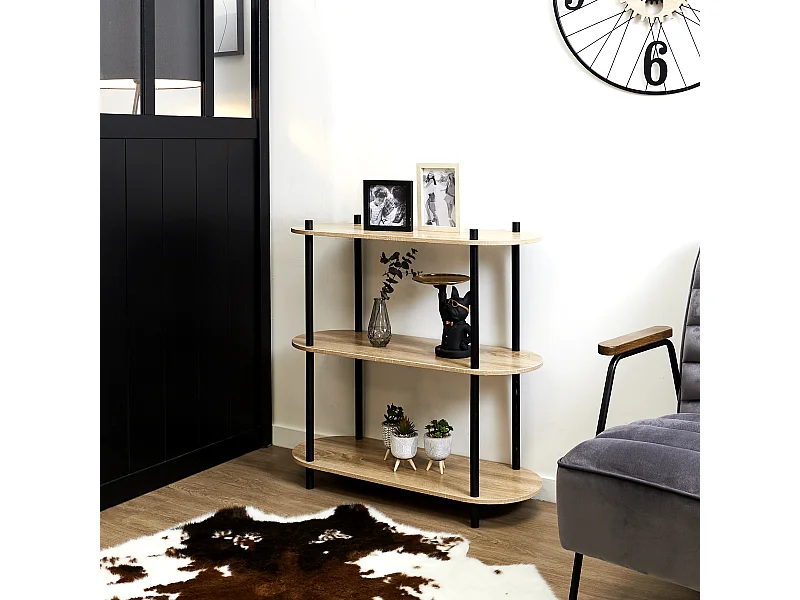 Etagere Cobe H79cm Marron, Noir