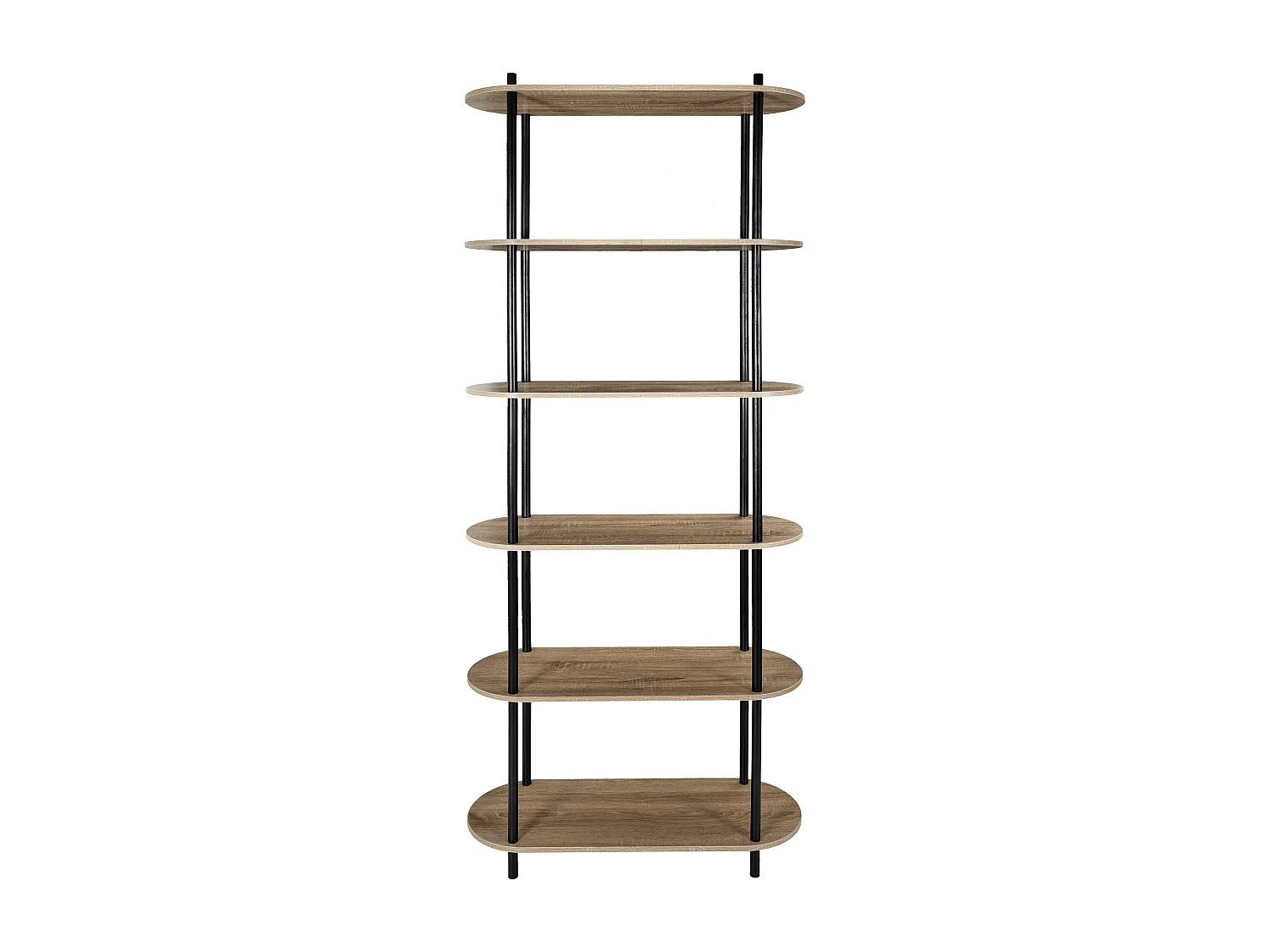 Etagere Cobe H181cm Noir, Marron