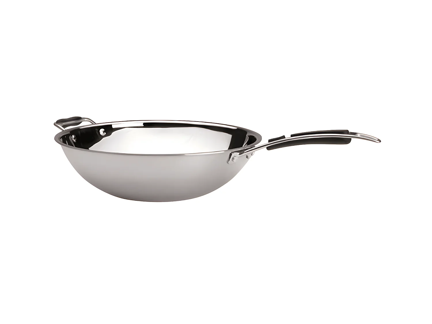 Wok Tri-Metal 36cm 5.5L - Revêtement Antiadhésif et Poignée Ergonomique