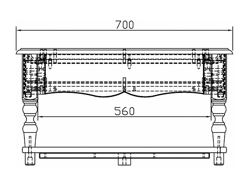 Table Basse Rectangle Pin Miel Style Anglais 2 Tiroirs 1 Niche L 100 H 38 P 70 cm