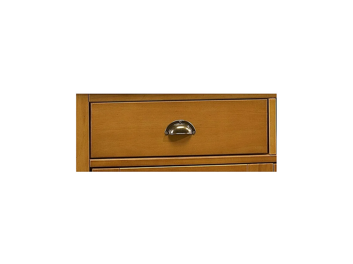 Buffet Pin Miel 2 Portes 2 Tiroirs 2 Niches Style Anglais L 101 H 90 P 42 cm