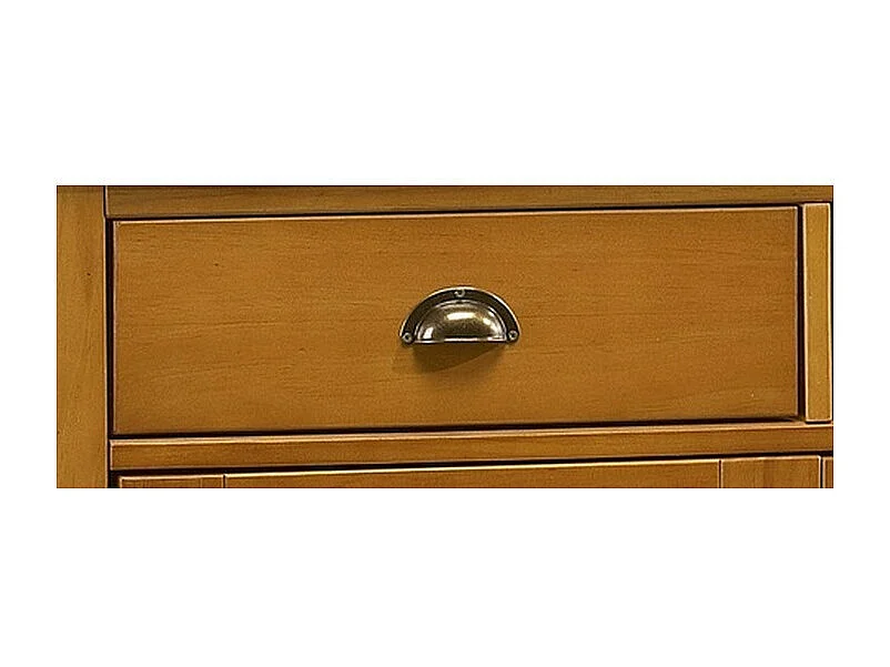 Buffet Pin Miel 2 Portes 2 Tiroirs 2 Niches Style Anglais L 101 H 90 P 42 cm