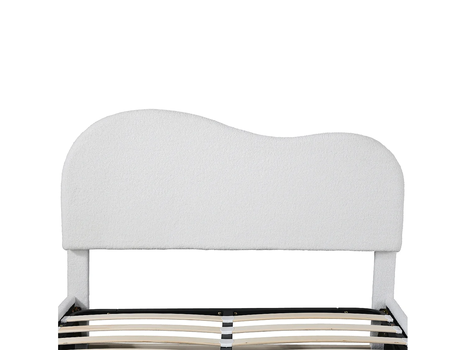 Lit double rembourré 140x200 cm en cachemire - tête de lit réglable - avec sommier à lattes - Blanc