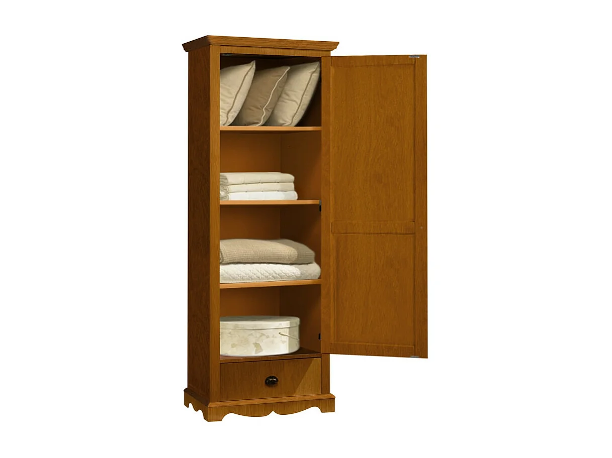 Bonnetière Pin Massif Miel Style Anglais 4 Niches L 70 H 186 P 42 cm