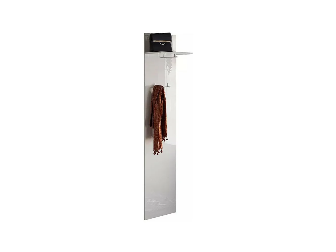 Porte manteau suspendu avec une étagère, collection KEY coloris blanc laqué brillant