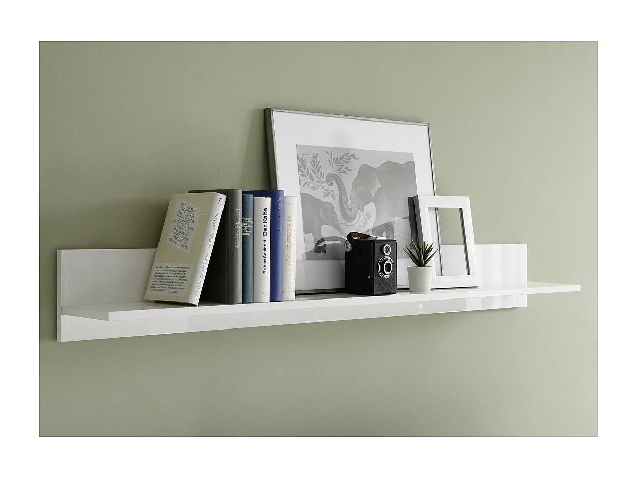 Etagère murale, collection JET, coloris blanc laqué brillant