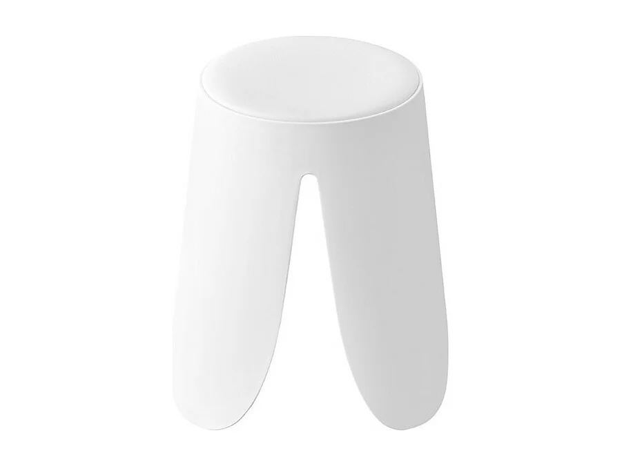 Tabouret OSTIN coloris blanc, grâce a son design atypique il s'adapte a tous types de salon