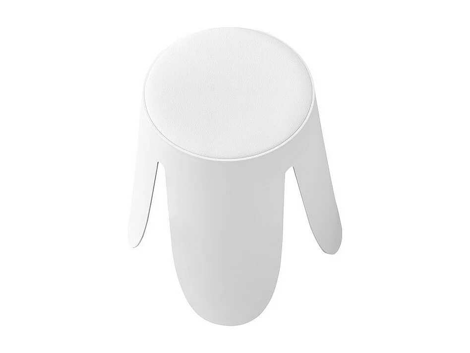 Tabouret OSTIN coloris blanc, grâce a son design atypique il s'adapte a tous types de salon