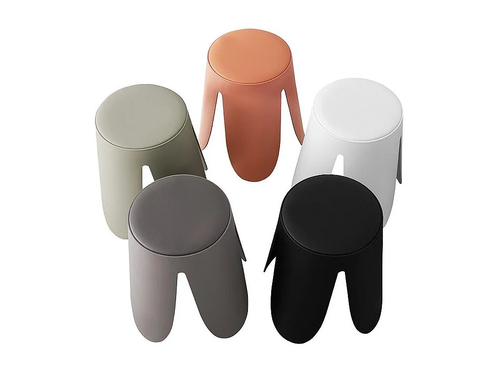 Tabouret OSTIN coloris blanc, grâce a son design atypique il s'adapte a tous types de salon