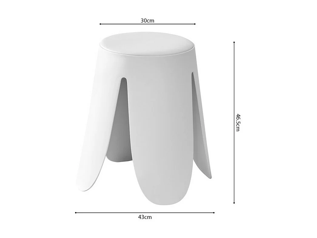 Tabouret OSTIN coloris blanc, grâce a son design atypique il s'adapte a tous types de salon