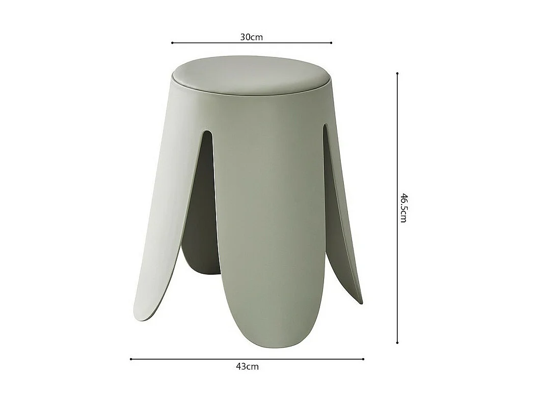 Tabouret OSTIN coloris Gris-Vert, grâce a son design atypique il s'adapte a tous types de salon