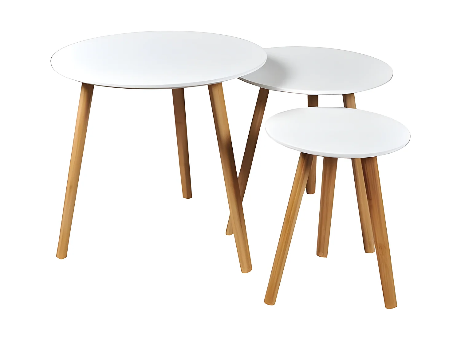 Lot de 3 tables basses gigognes VENUS / Blanc