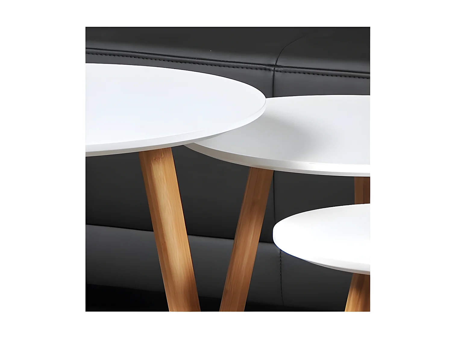 Lot de 3 tables basses gigognes VENUS / Blanc