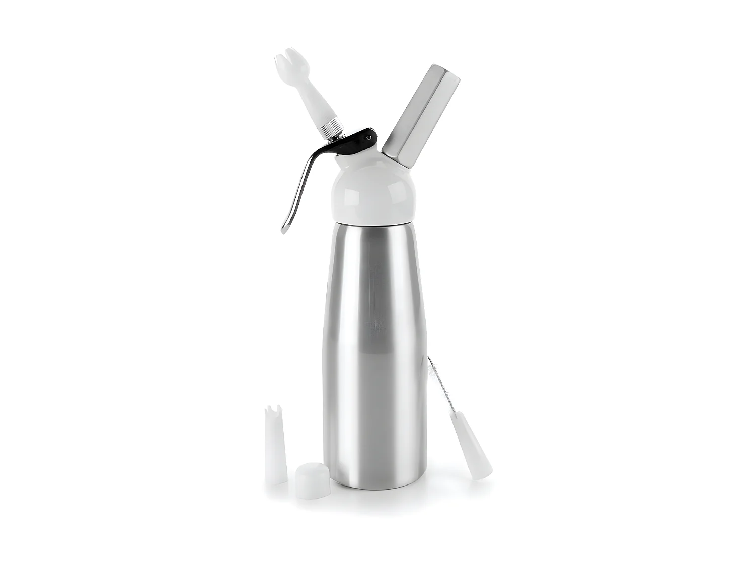 Siphon pour la crème 1l en aluminium blanc