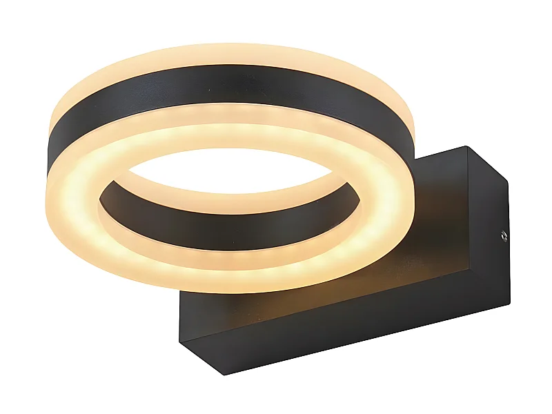 Miidex Applique murale led - rond - gris anthracite 12w - 800 lm - 4000k - ip54 - 67751
