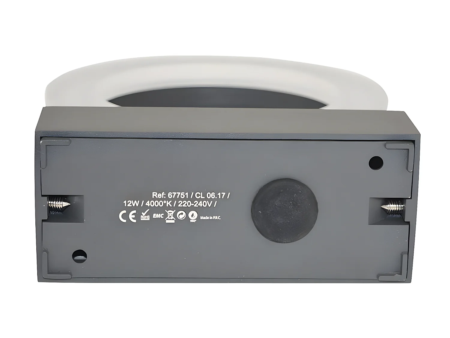 Miidex Applique murale led - rond - gris anthracite 12w - 800 lm - 4000k - ip54 - 67751