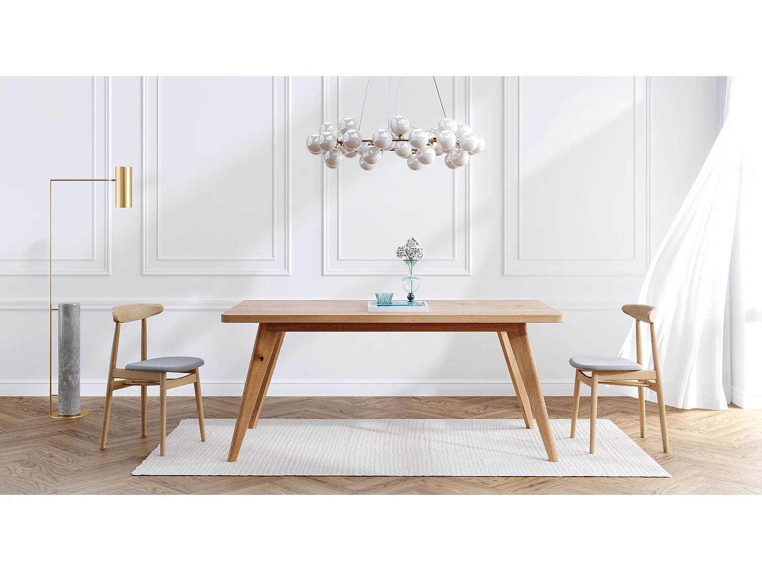 Tisch Grace mit einer Verlängerungsplatte 50 cm