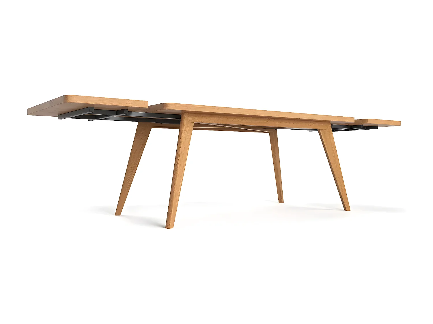 Table extensible Grace en chêne massif avec une rallonge 50 cm