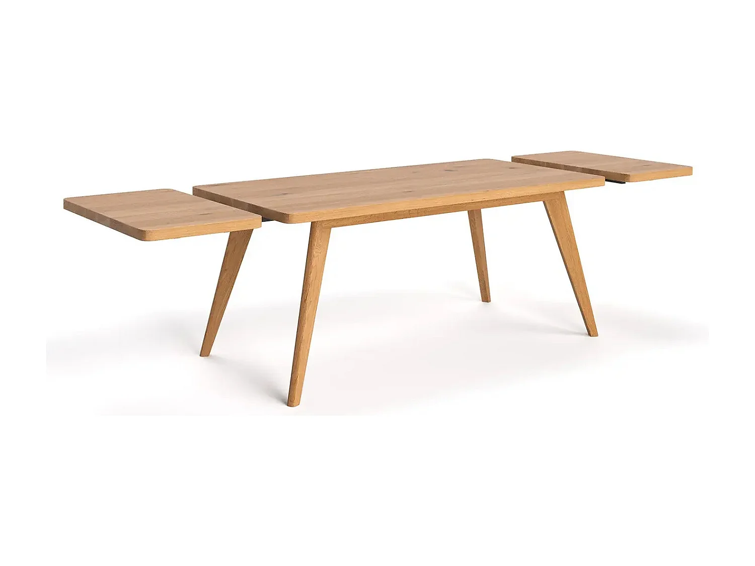 Table extensible Grace en chêne massif avec une rallonge 50 cm