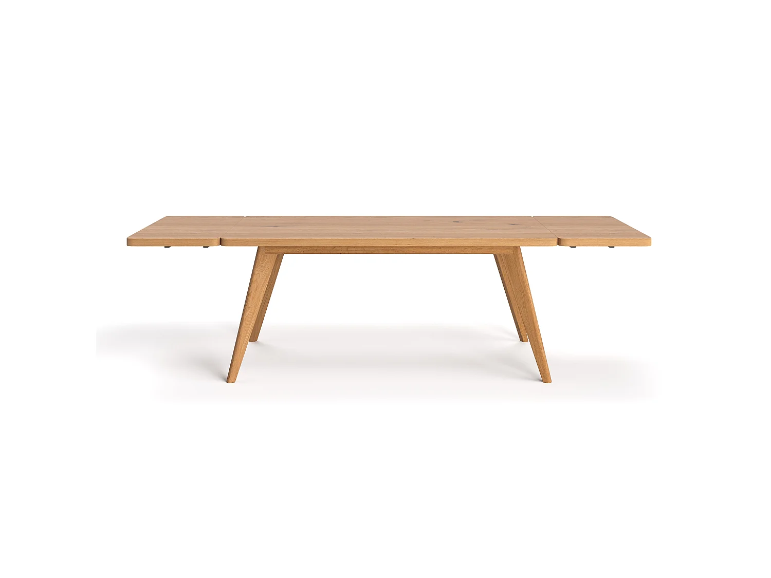 Table extensible Grace en chêne massif avec une rallonge 50 cm