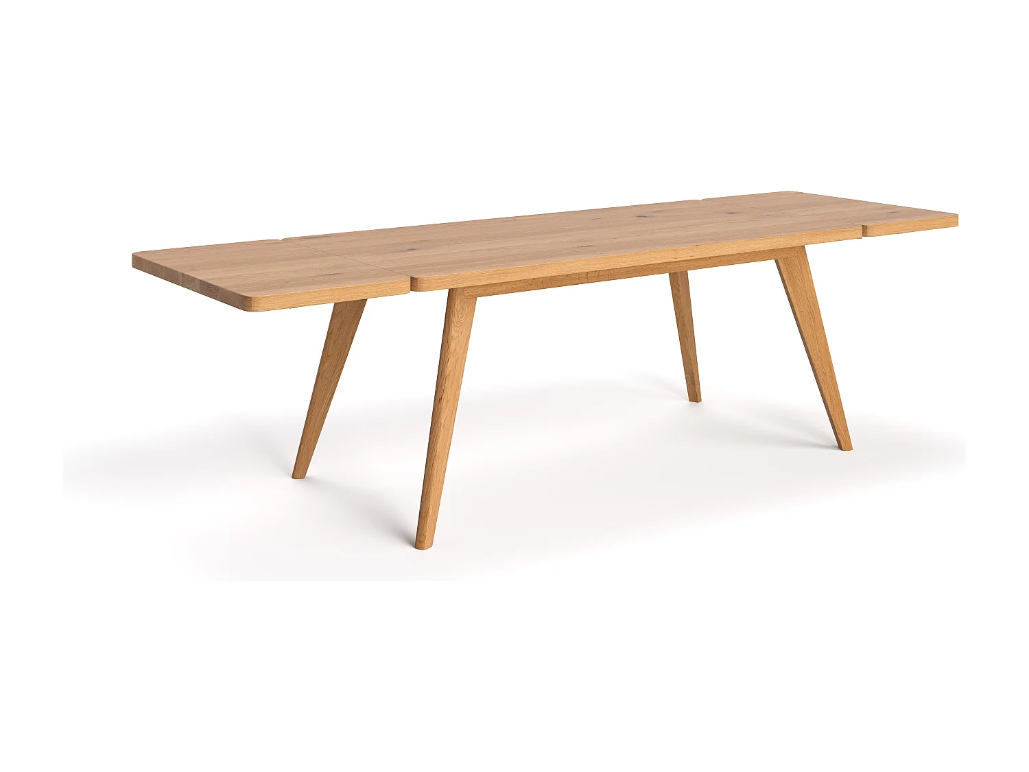 Table extensible Grace en chêne massif avec une rallonge 50 cm