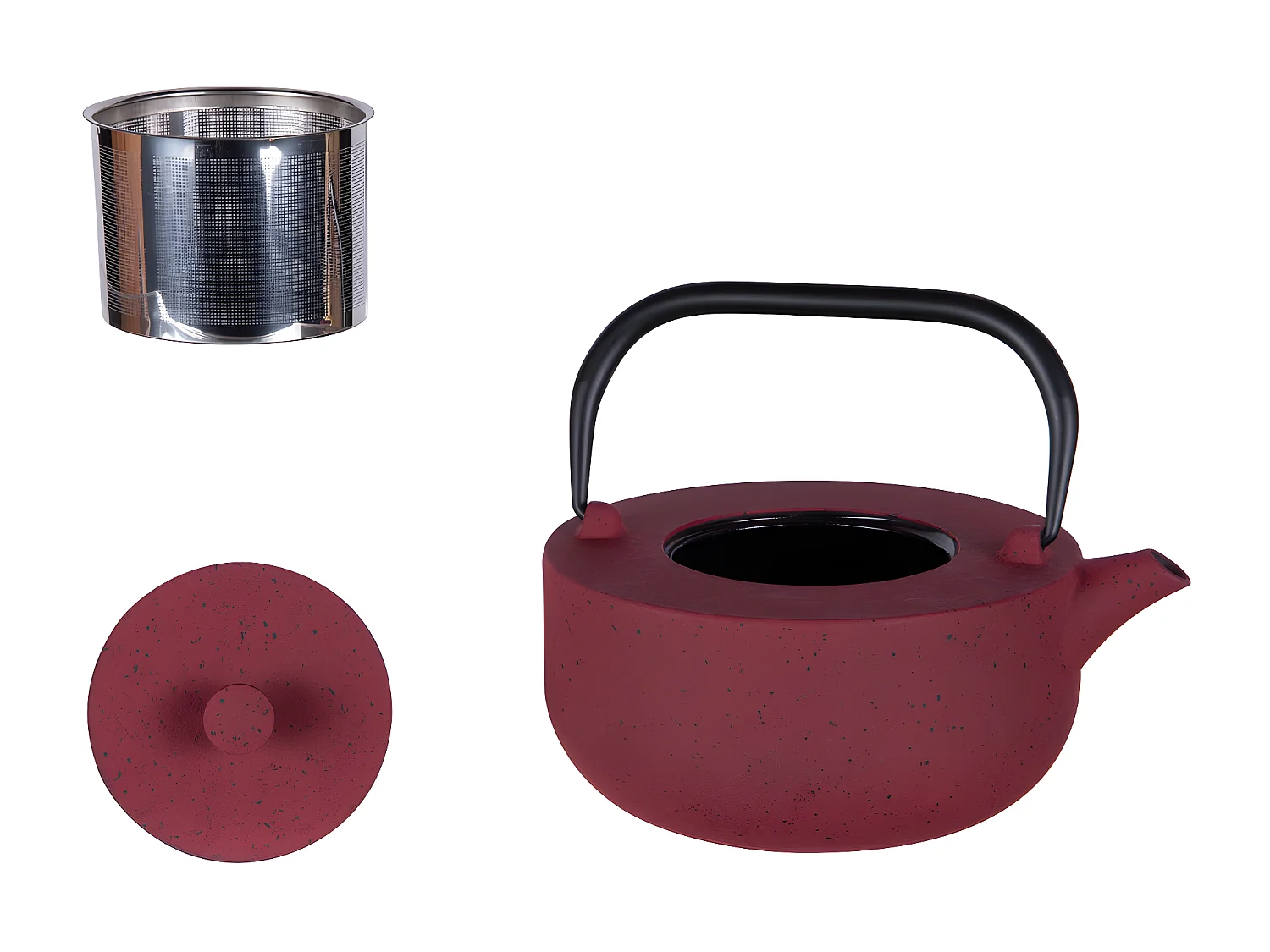 Théière en fonte Fuji 1,2 L rouge