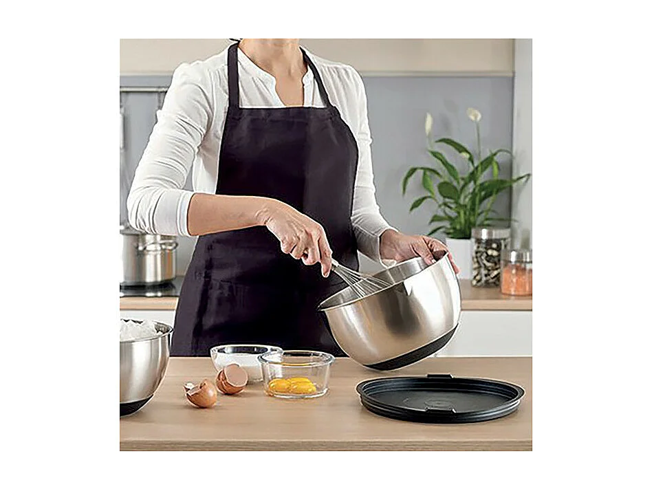 Bol pâtissier inox avec couvercle 22 cm