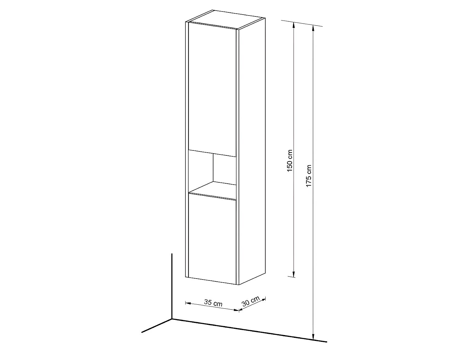 Colonne de rangement 2 portes VESNA / Décor Chêne blanchi