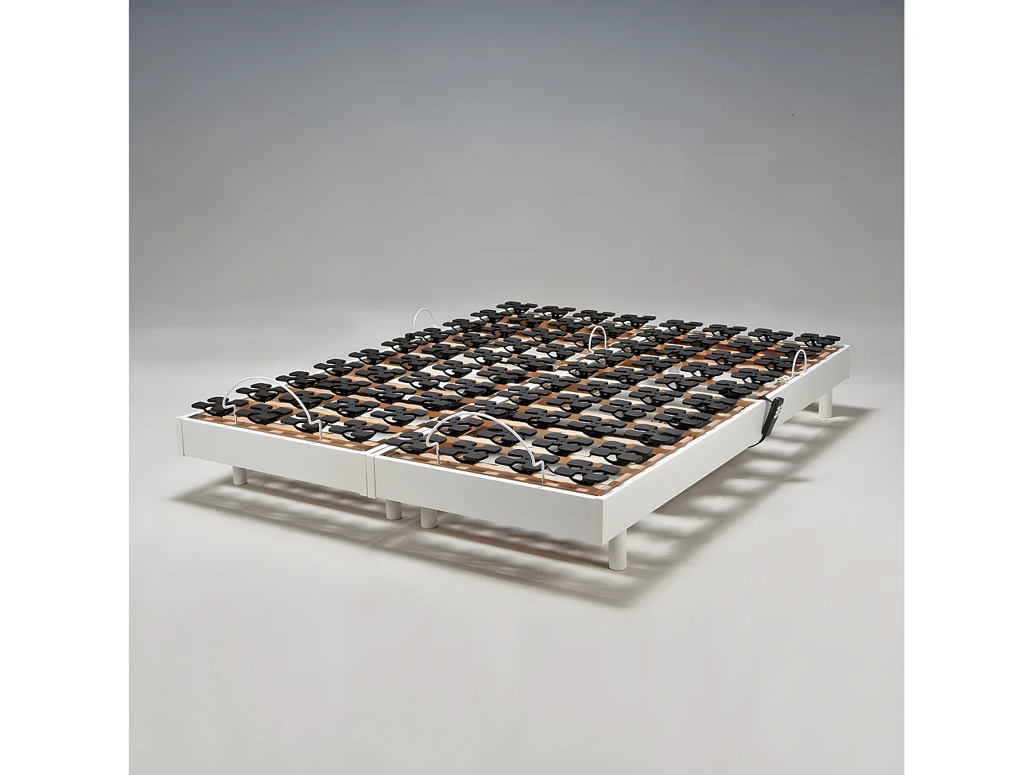 Ensemble 2 sommiers relaxation électrique FLEXPALACE 80x200 + 2 matelas mémoire de forme / Blanc