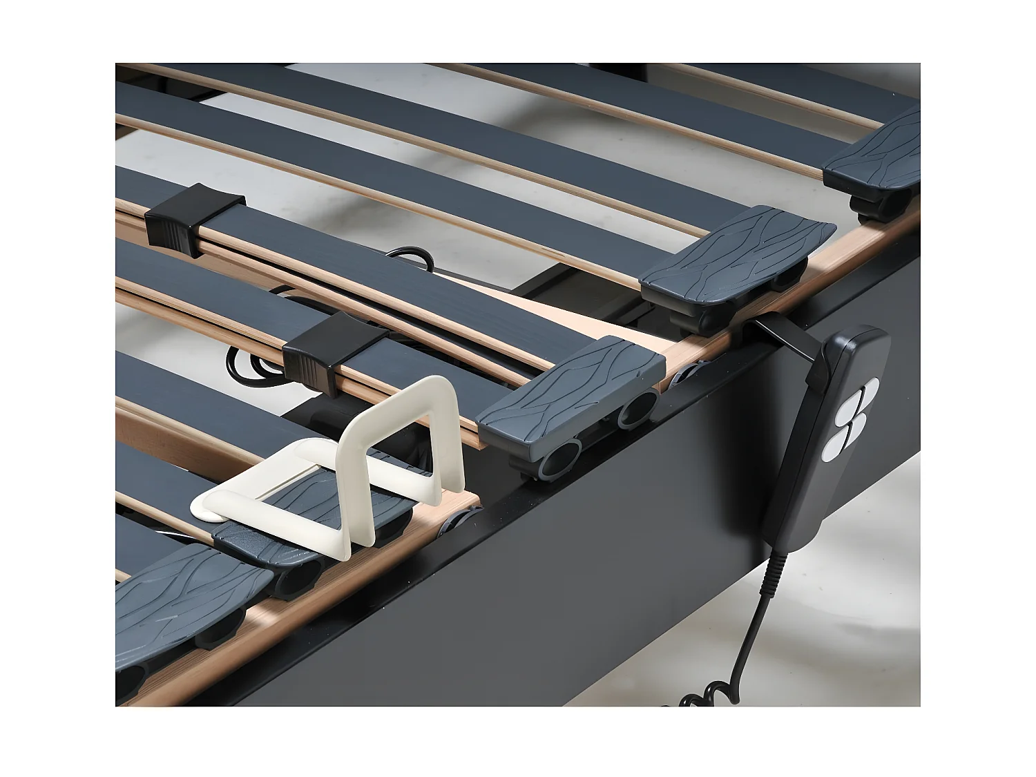 Ensemble 2 sommiers relaxation électrique FLEXPUR 80x200 / Noir