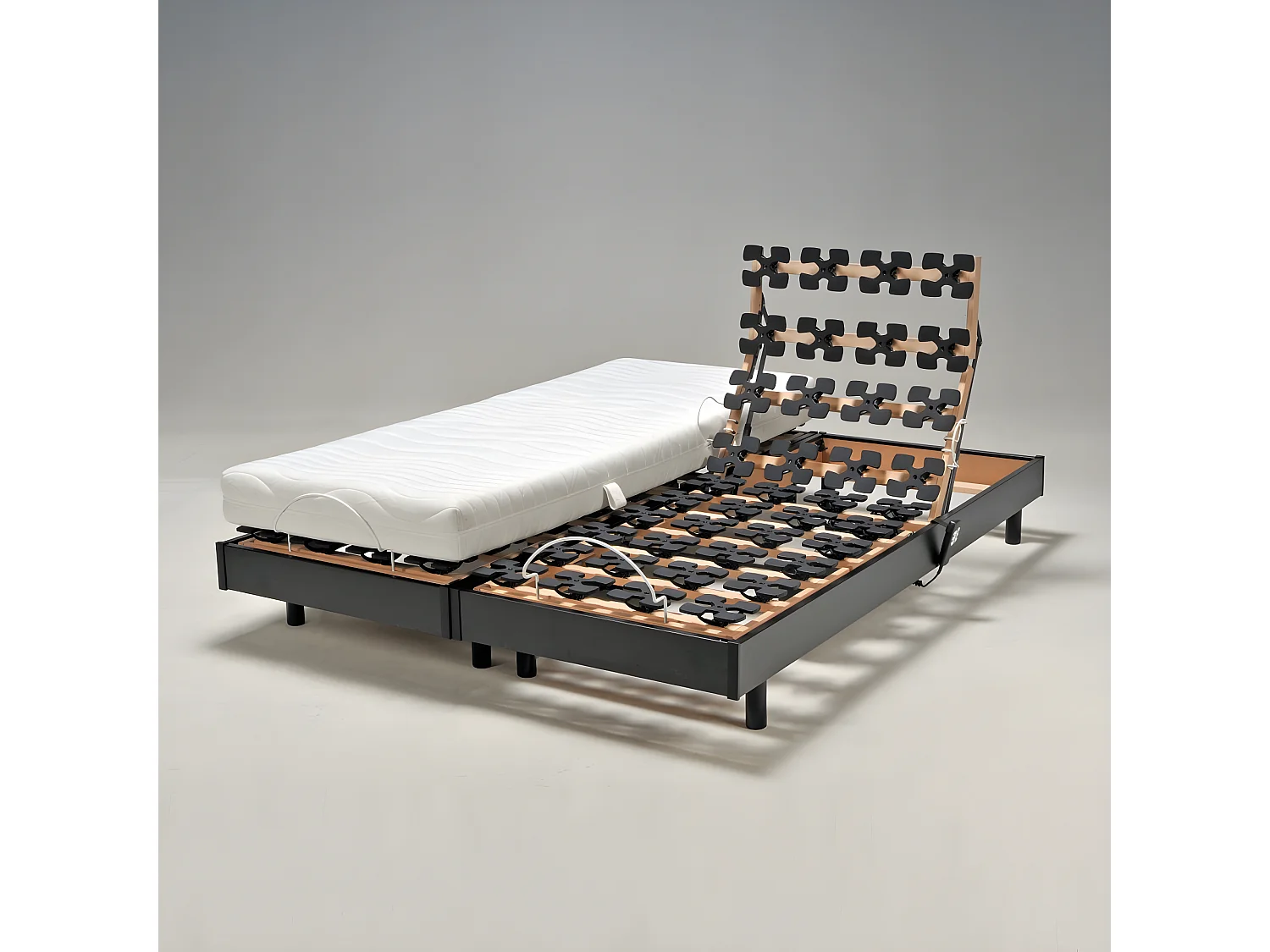 Ensemble 2 sommiers relaxation électrique FLEXPALACE 2x80X200 / Noir