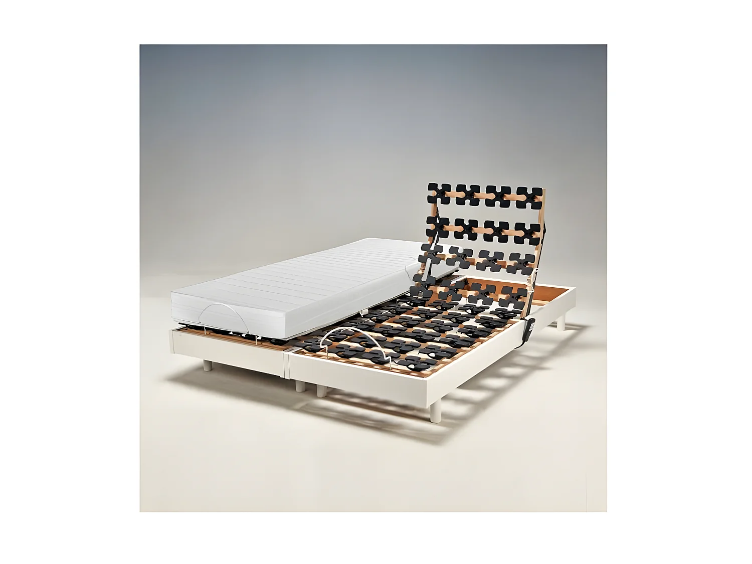 Ensemble 2 sommiers relaxation électrique FLEXPALACE 80x200 / Blanc