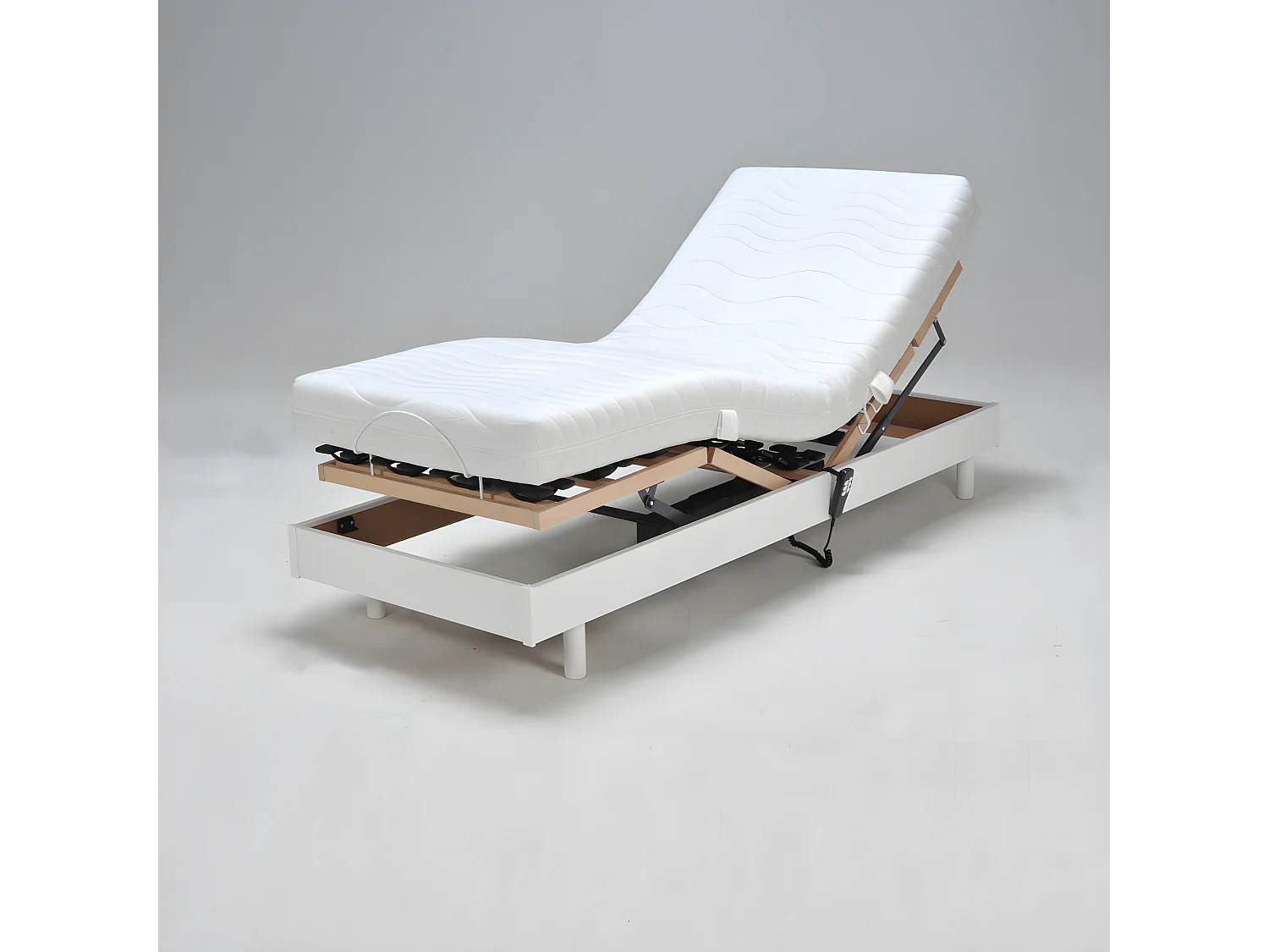 Sommier relaxation électrique FLEXPALACE 80x200 / Blanc