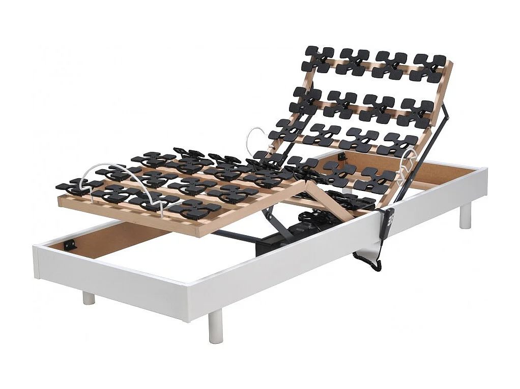 Sommier relaxation électrique FLEXPALACE 80x200 / Blanc