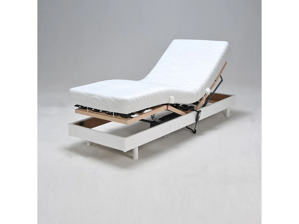 Sommier relaxation électrique FLEXPALACE 80x200 / Blanc