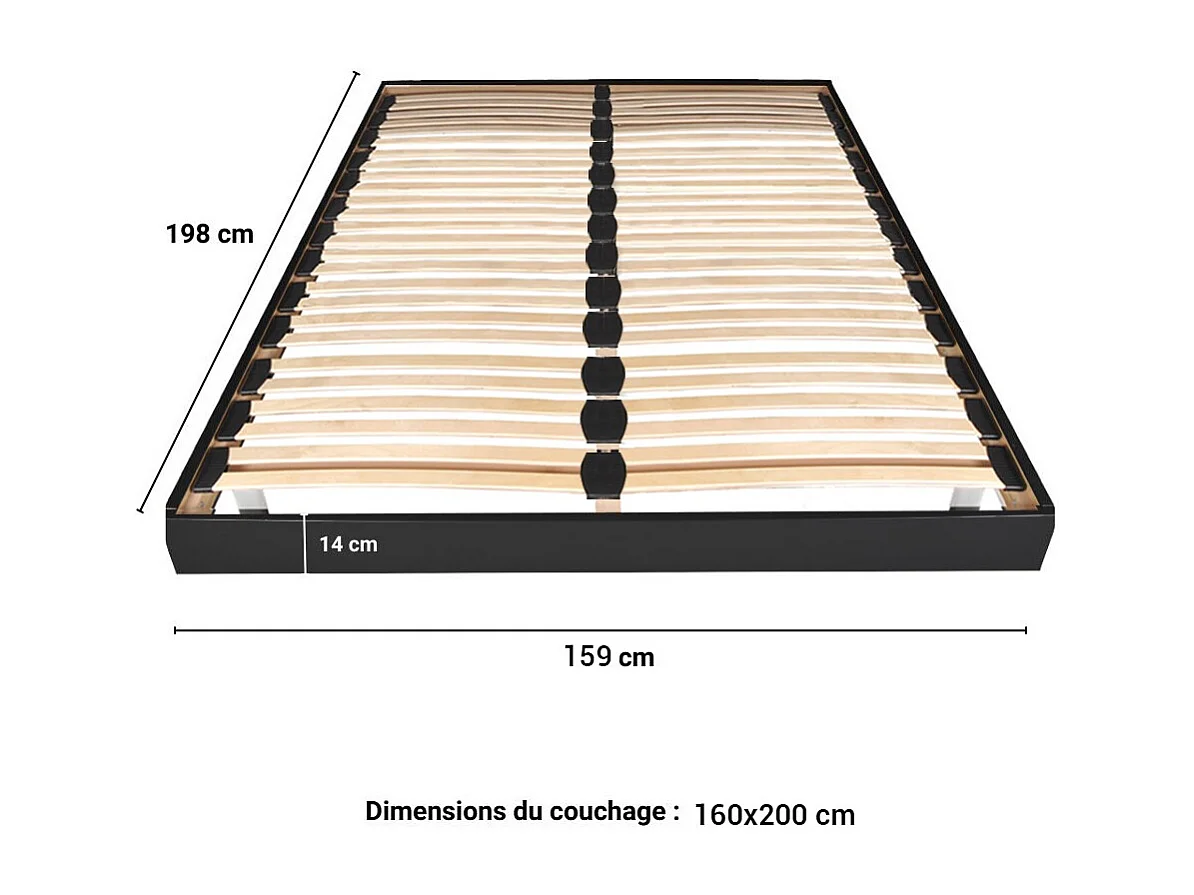 Sommier sur pied SOMKIT 160x200 / Noir