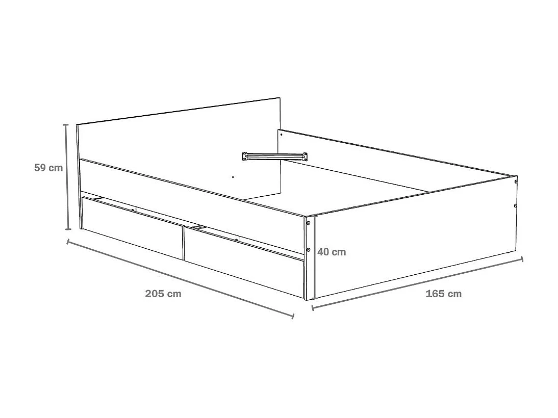 Lit 160x200 cm KAPPA+ 2 tiroirs / Chêne Blanchi