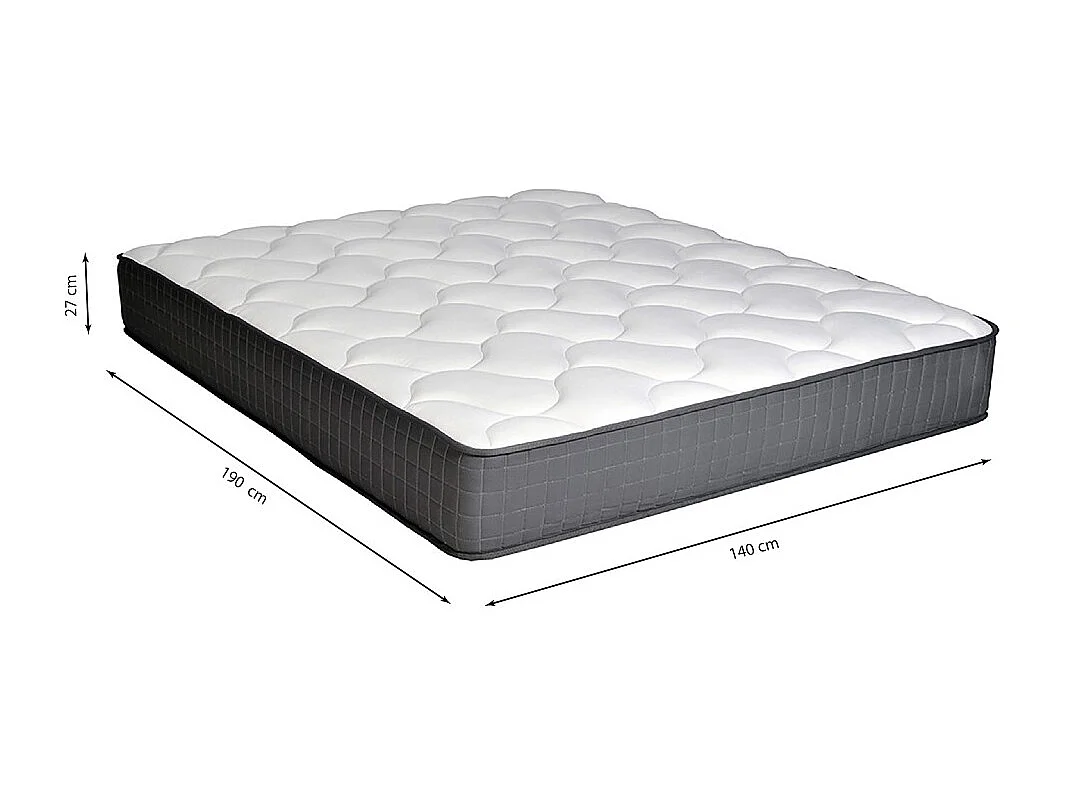 Matelas CARLTON 140x190 ressorts et mémoire de forme